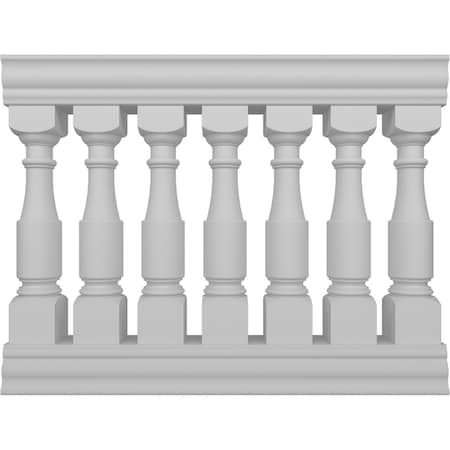 Ekena Millwork Fiberthane Hamilton Balustrade Railing Kit Style D (6 7/8" On-Center Spacing to Pass 4" Sphere Code) BALK40X048HMD
